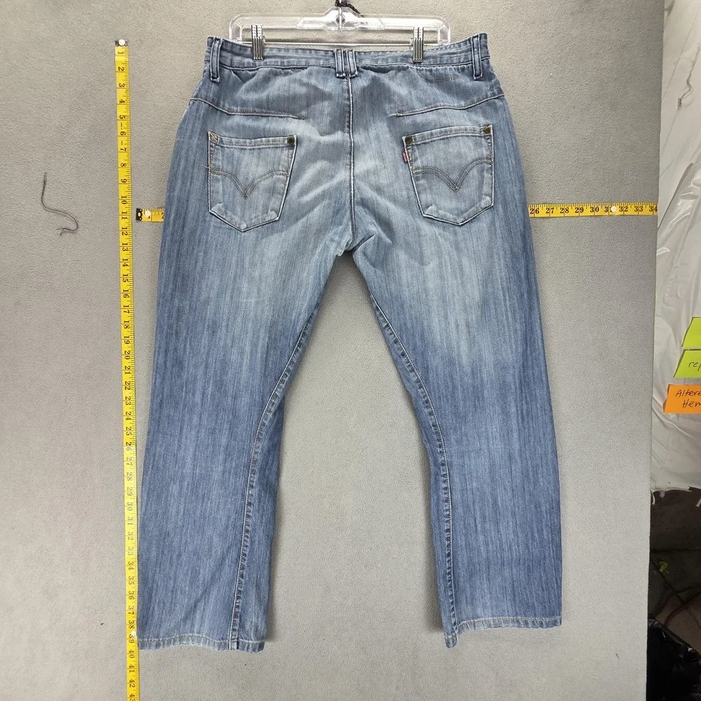 Vintage Levis Engineered Jeans Mens Blue Twisted Button Fly Med Wash Fits 34x29